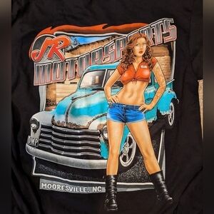 JR Nation Long Sleeve Tee  Black Pin Up Girl Vintage Pick Up Truck Small